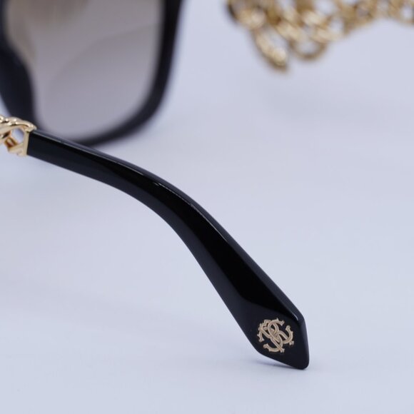 🕶️ New Roberto Cavalli SRC014M 700G Sunglasses - Black/Gold Frame - Picture 6 of 10